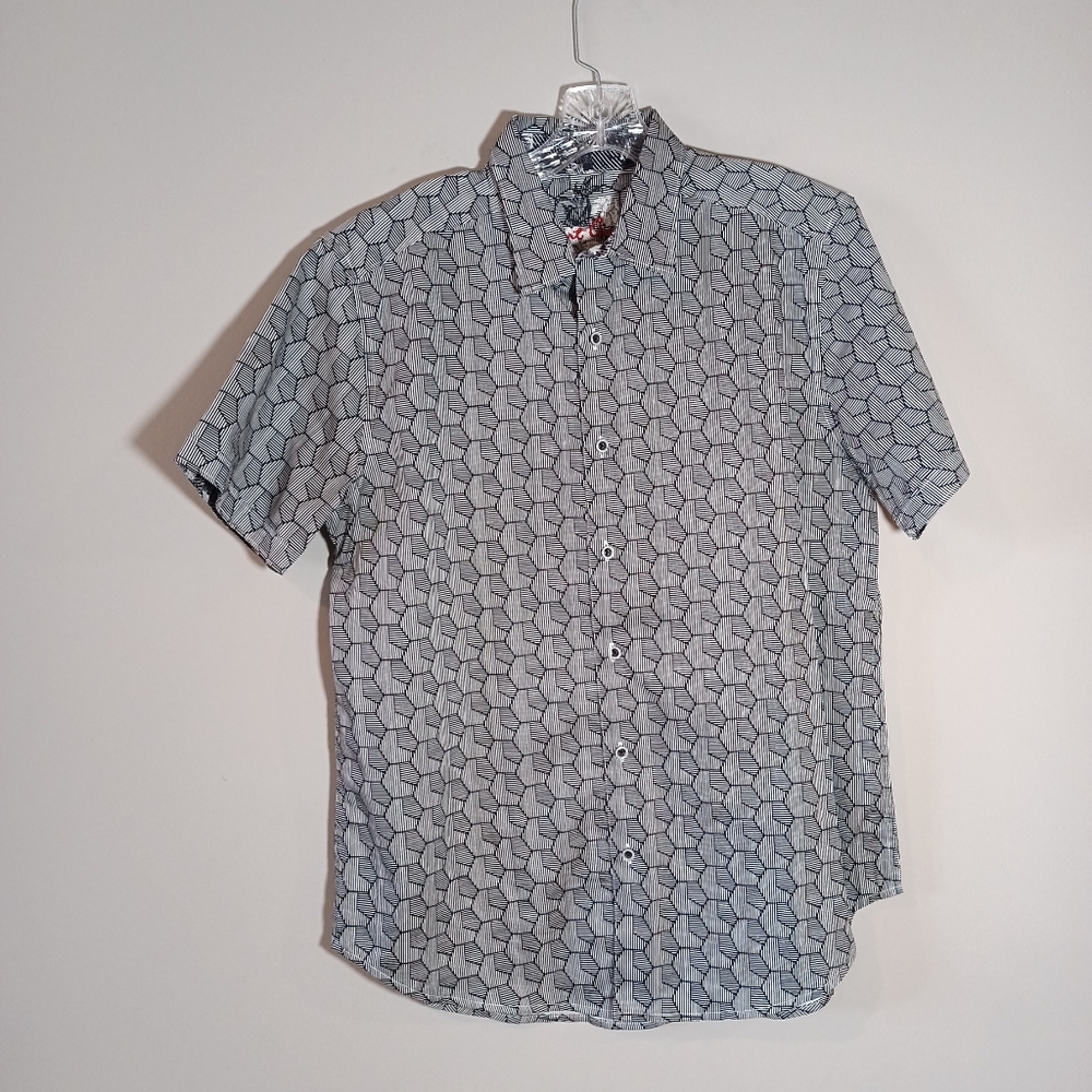 Robert Graham Coldwell Men's Button Down short sleeve Shirt  Size M